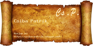 Csiba Patrik névjegykártya